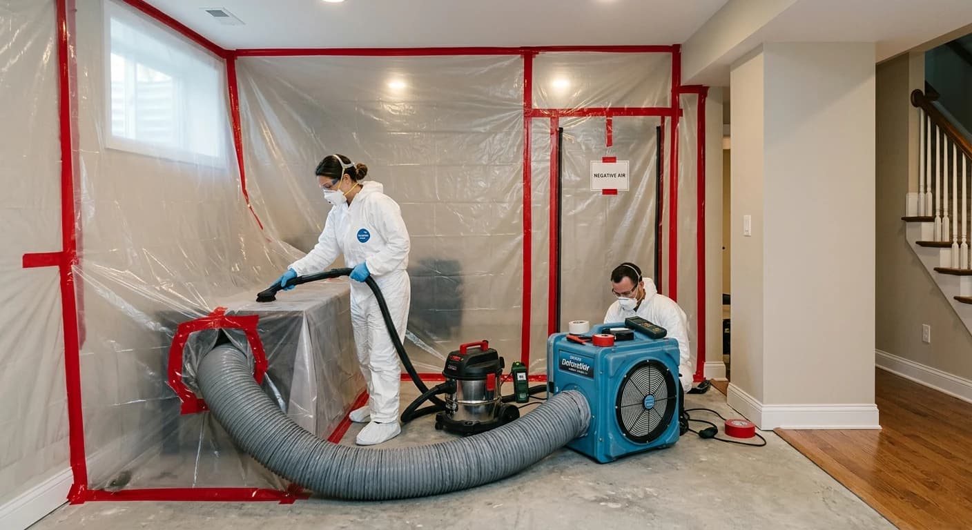 Professional mold removal work - What are the steps involved in mold removal?
